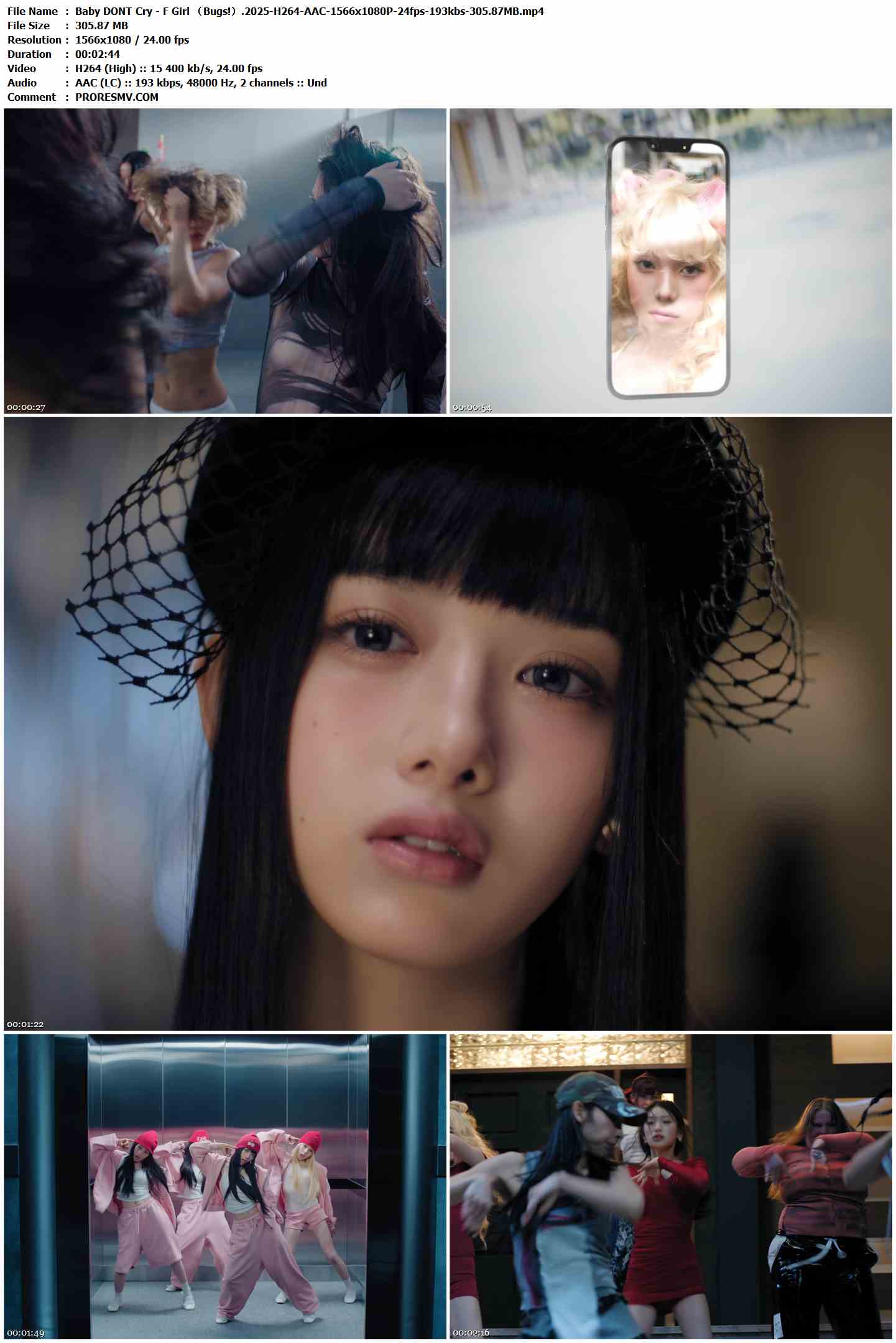Baby DONT Cry - F Girl （Bugs!）.2025-H264-AAC-1566x1080P-24fps-193kbs-305.87MB官方MV_高清MV